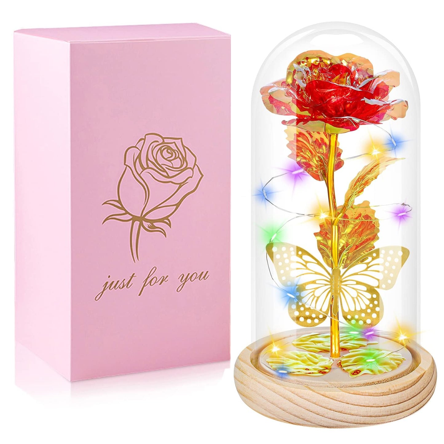 Mothers Day Rose Gifts for Mom Flowers Rose Gifts for Women,Birthday Gifts for Women,Purple Butterfly Flowers for Mom Mother Day Flower Gifts from Daughter Son,Gift for Sister,Her,Grandma,Wife