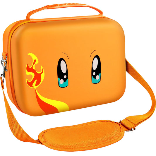 ivoler Carrying Storage Case for Nintendo Switch/Switch OLED Model,Portable Travel All Protective Hard Messenger Bag Soft Lining 18 Games for Switch Console Pro Controller & Accessories (Orange)