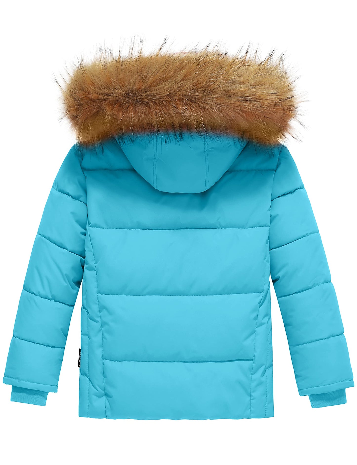 wantdo Girls' Windproof Winter Coat Warm Puffer Jacket Fleeced Coat with Faux Fur hood Sapphire Blue 8