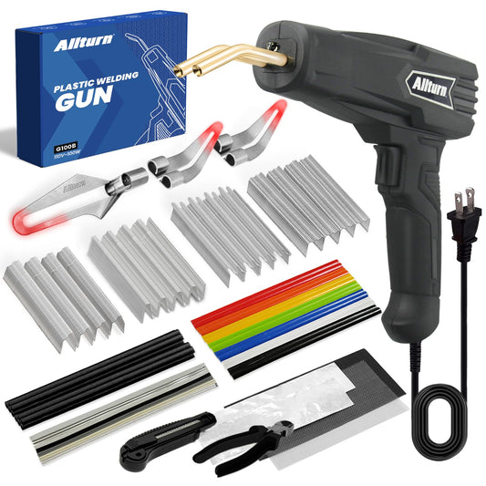 Allturn Upgraded Plastic Welder, 2 in 1 Plastic Welding Kit, Hot Staples Weld Gun, Car Bumper Repair Kit for Most Plastics, Patent Number D970324(Yellow)