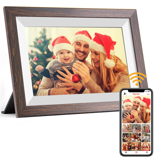 Frameo Digital Picture Frame, 10.1 Inch Smart WiFi Digital Photo Frame Electronic with 1280x800 HD IPS Touch Screen, Auto-Rotate, Wall Mountable, Share Photos/Videos Instantly via Frameo App