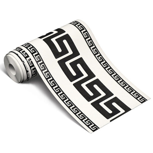 WAPANE 3D Wallpaper Border Peel and Stick 5.1" x 196.8" Self Adhesive Removable Waterproof and Oilproof Wall Border Baseboard for Living Room Bedroom Bathroom Mirror Ceiling Decorative Line, Black