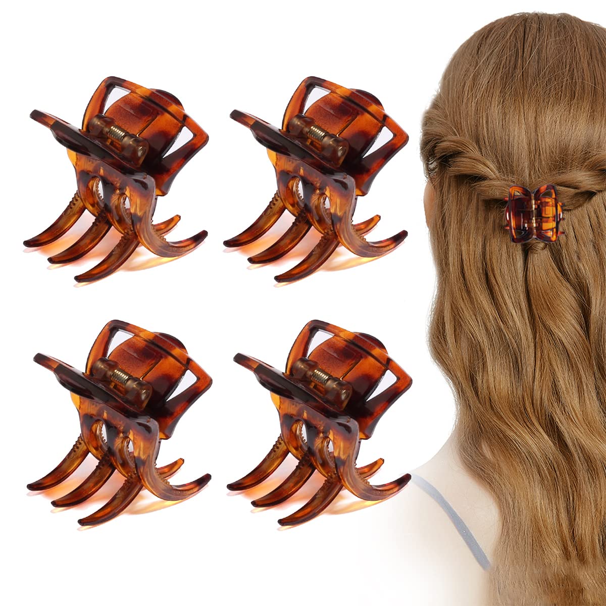 6 Pieces Morhom Jaw Clips, 1.3 Inch Hair Claw Clips for Thick or Medium Hair