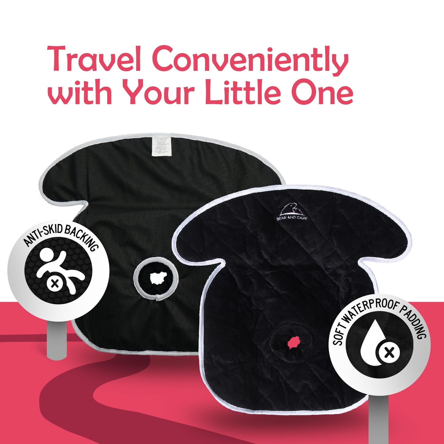 Bear and Care - Piddle Pads - Strollers, Bouncers & Car Seat Pad, Waterproof & Machine-Washable Cover on Car Potty for Toddler, Toilet Training Seat Covers, 4 Count Piddle Pads Carseat Pad (Pack of 1)