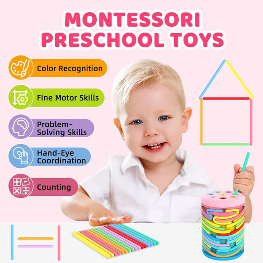 Montessori Toys for 2-3 Year Old: Silicone Learning Color Sorting Toys for Toddlers Age 2 3, Fine Motor Developmental Infants Sensory Matching Games, Busy Board 18 Month Old Baby Boys Girls Gifts