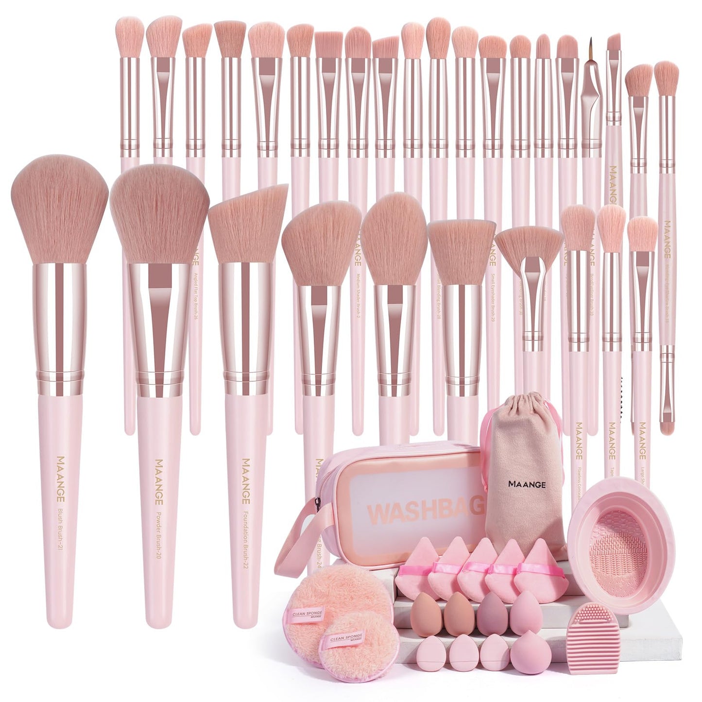 MAANGE Makeup Brushes 49 Pcs Makeup Kit, Multi-functional Makeup Tool Set with Makeup Brush Foundation Brush Make up Brushes Set (Black, 49 Piece Set)