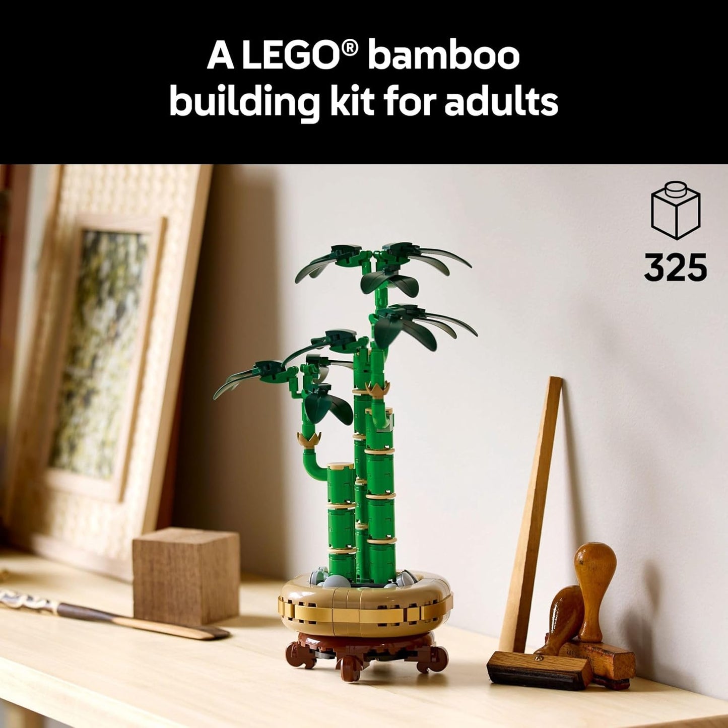 LEGO Botanicals Lucky Bamboo Building Set - Artificial Plant for Indoor Home Décor, Adults Ages 18+ - Fake Plant Decoration for Table, Desk, Office - Gift for Graduation - 10344