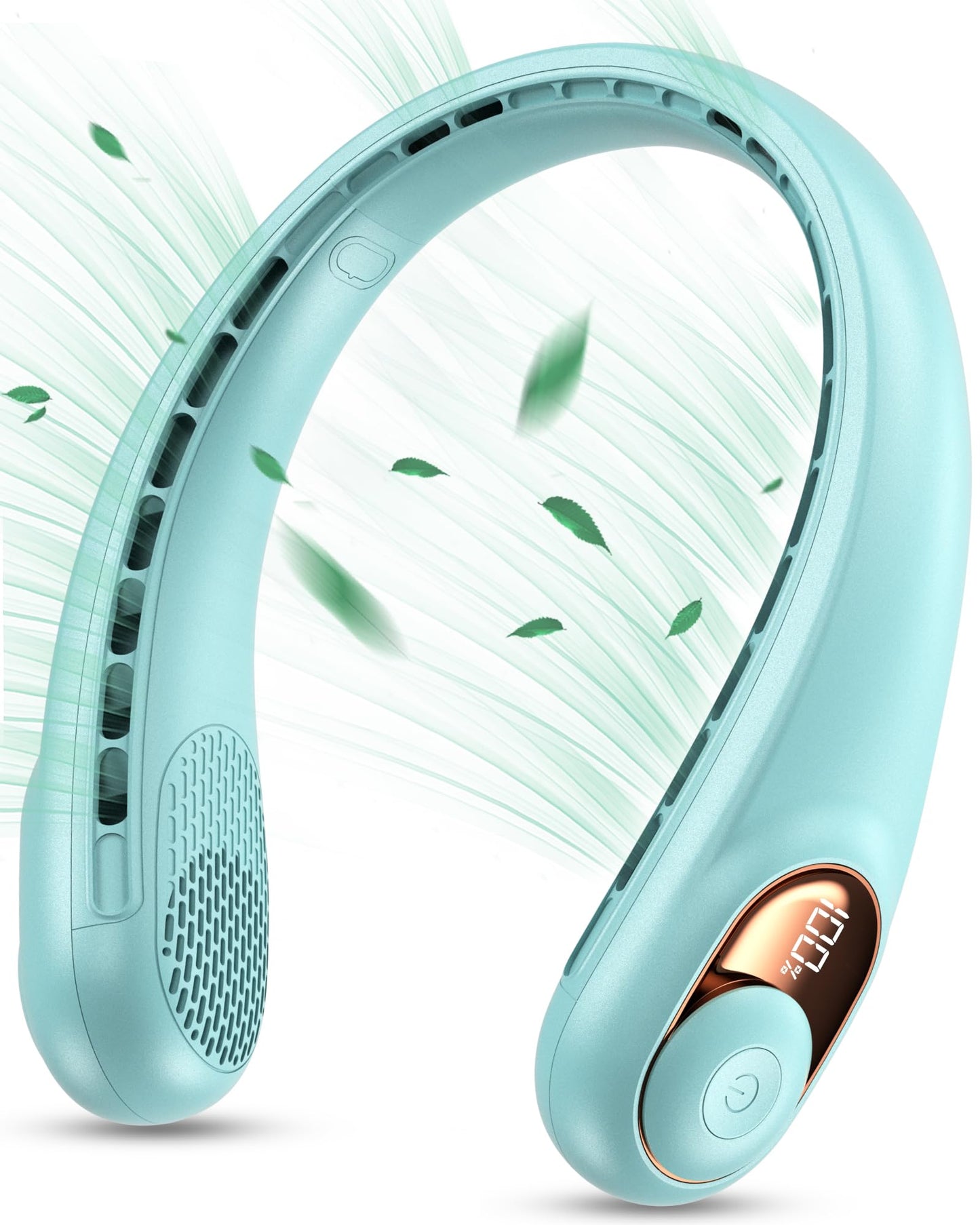 KIDEE Neck Fan, Portable Bladeless Neck Fans, Upgrade 360° Airflow, Super Quiet, 3 Speeds, 4000mAh Personal Wearable Neck Fan, Upgraded Cooling Air Volume USB Rechargeable Hands Free Fan