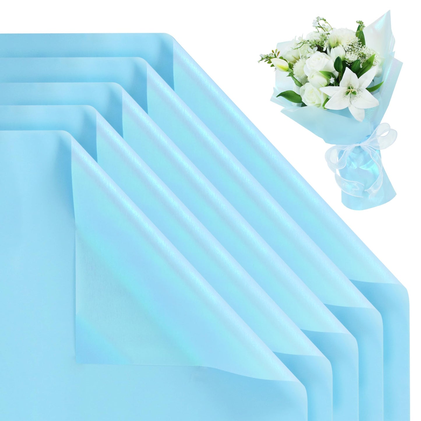 BEISHIDA 20 PCS Brown Floral Wrapping Paper-Matte Waterproof Flower Wrapping Paper Bouquet for Florist Supplies, DIY Crafts, Gift Packaging, Wedding, Birthday Gift