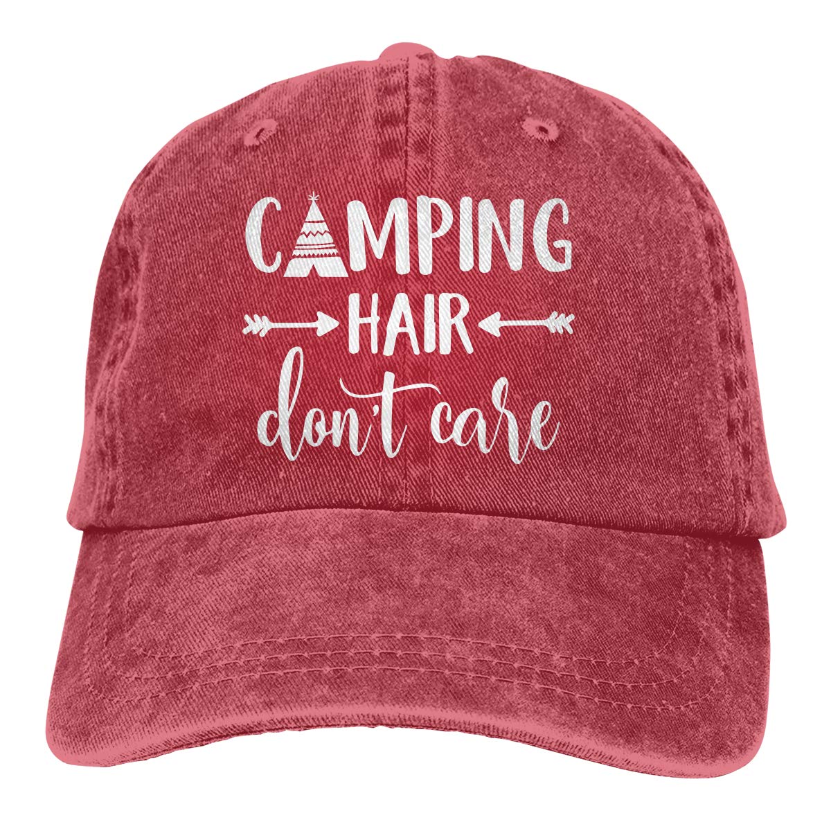 Unisex Camping Hair Don't Care Vintage Adjustable Baseball Cap Denim Dad Hat