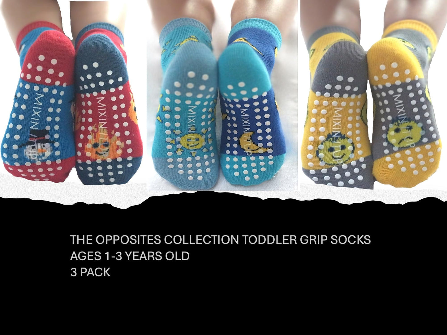 MIXIN ITUP Kids Crewcut Socks Collection - The Opposites Collection (US, Age, 12 Months, 3 Years)