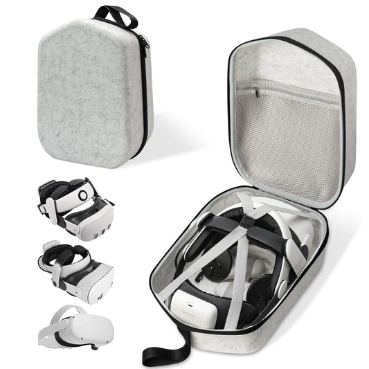 sarlar Hard Carrying Case Compatible with Meta Quest 3S/Quest 3/Oculus Quest 2/Vision Pro Official Original/Elite Strap VR Headset and Controller Accessories, Suitable for Travel and Home Storage
