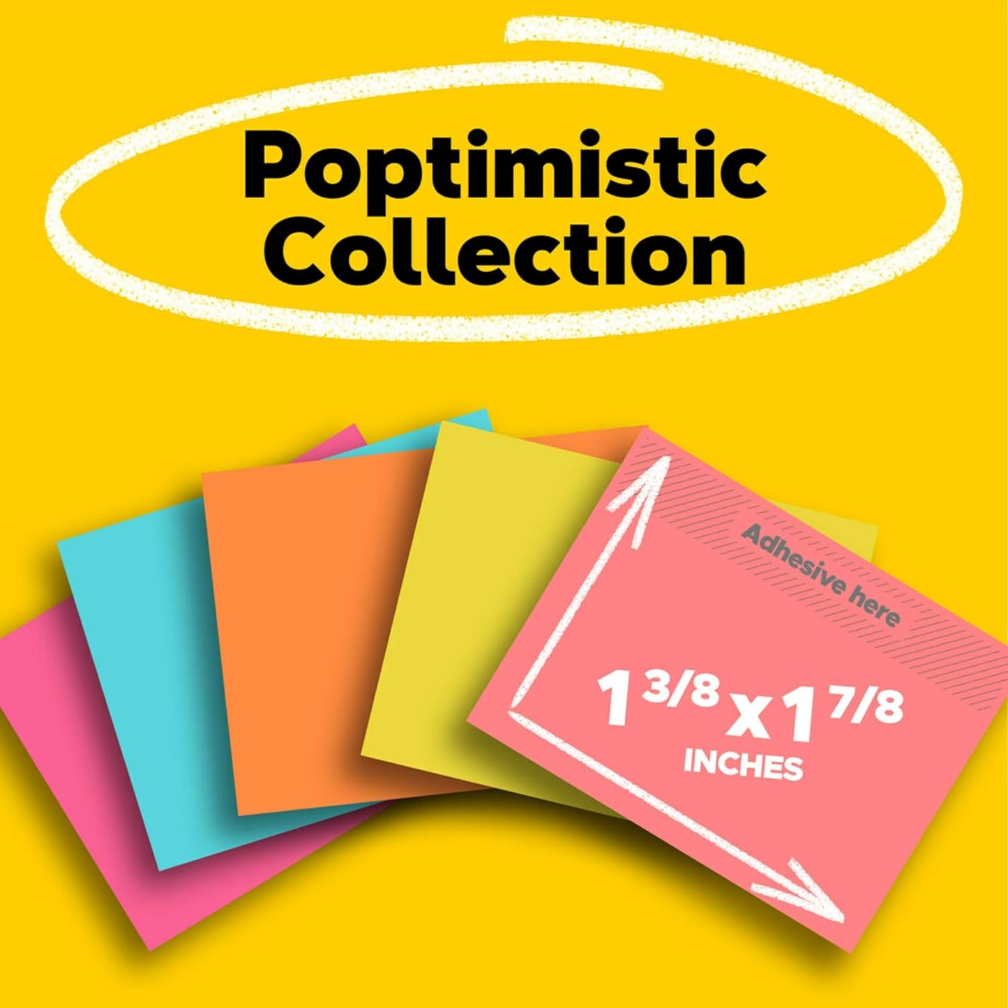 Post-it Mini Notes, 1 3/8 in. x 1 7/8 in., 24 Sticky Notes Pads, 100 Sheets per Pad, Poptimistic Collection, School Supplies and Office Products, The Original Post-it Note