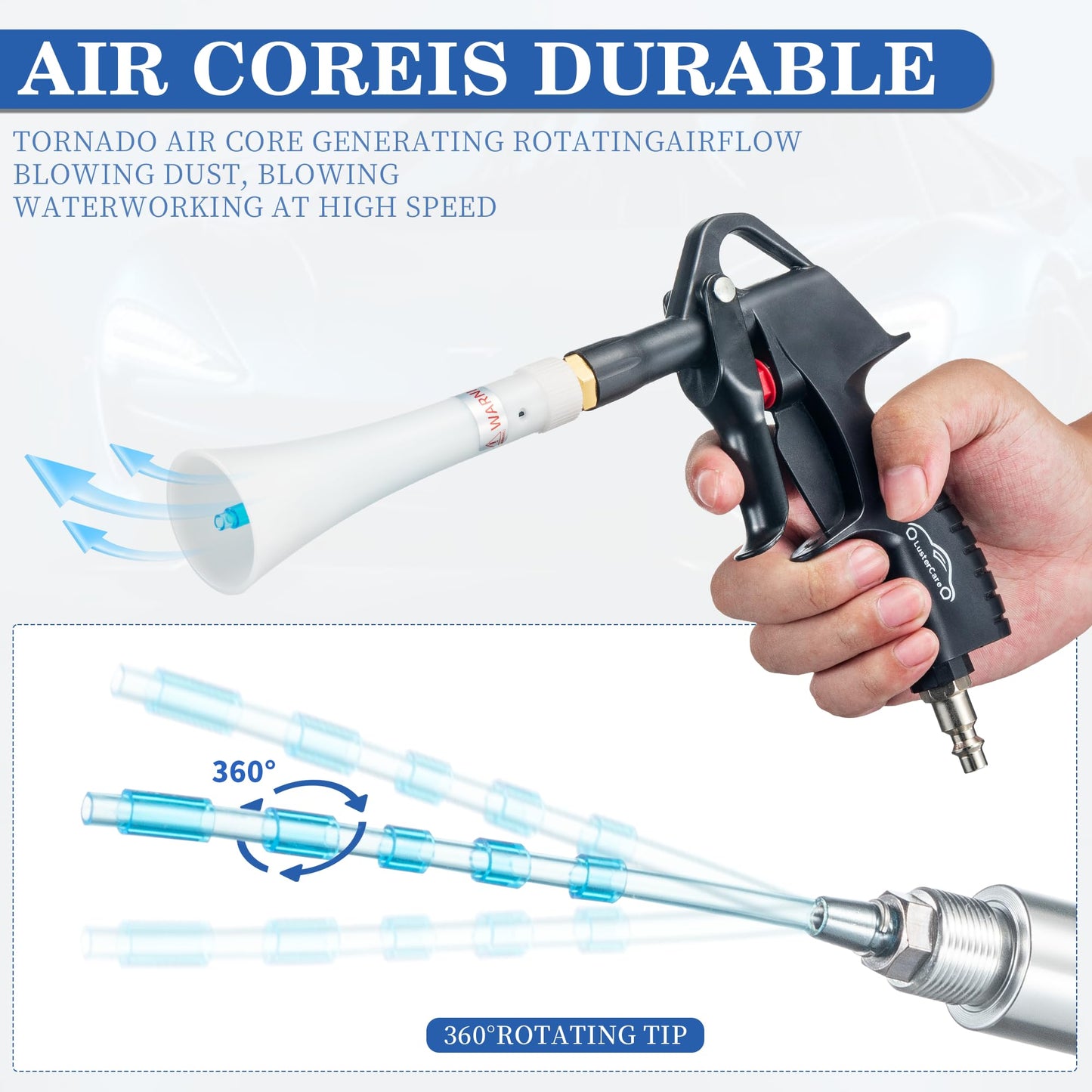 Blow Gun Blasts Away Dirty and Air Dry from Surface Works with a Strong Gust of Air