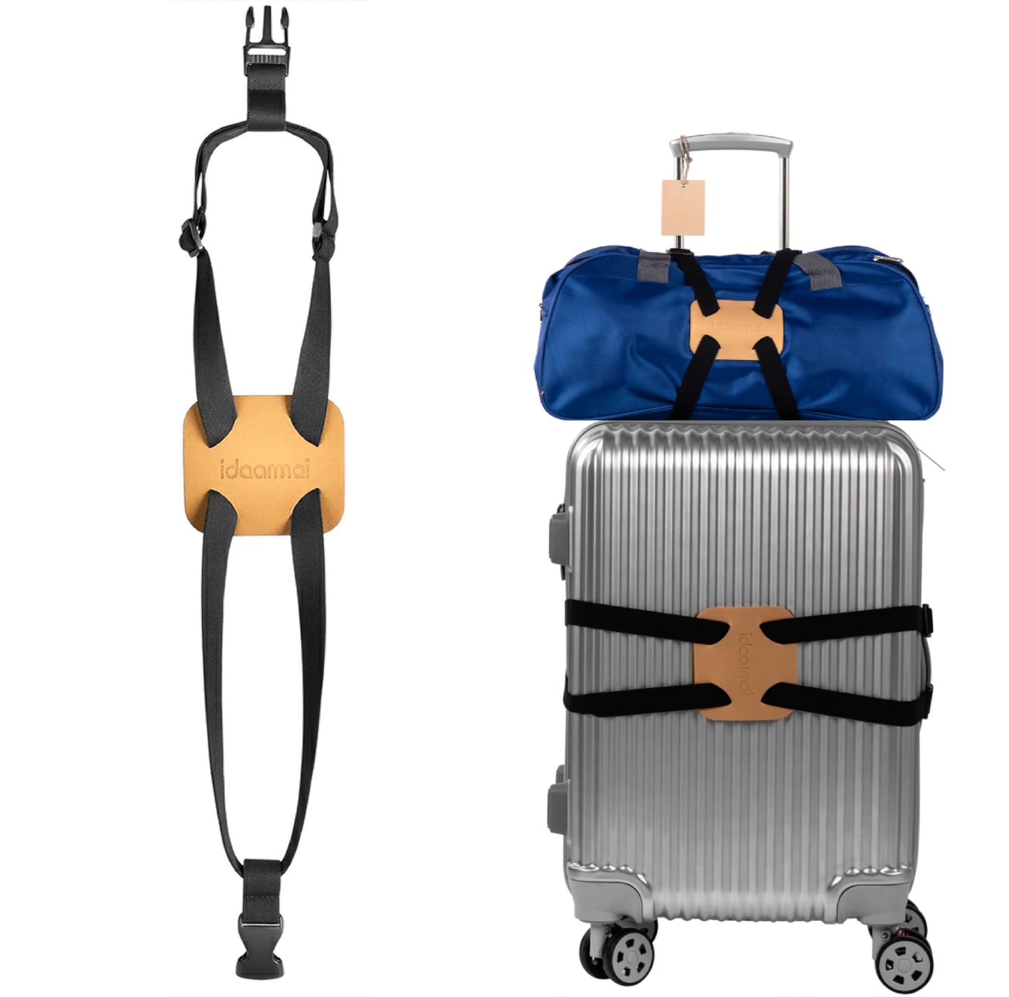 Luggage Straps Bag Bungee, Luggage Straps Suitcase Adjustable Belt,Add a Bag Easy to Travel Suitcase Elastic Strap Belt – (Black)