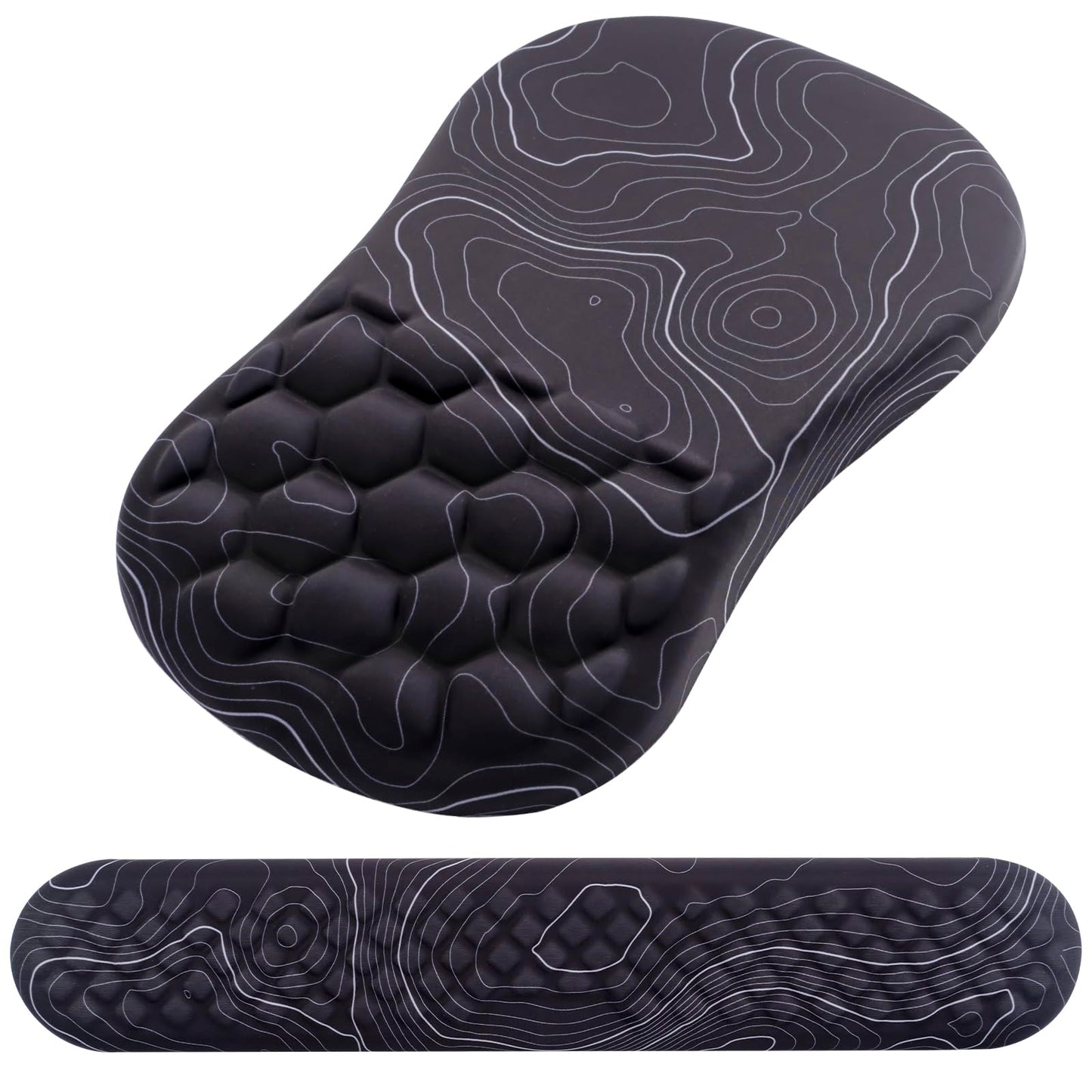 Mouse Pad Wrist Support, Laokiiy 2 in1 Keyboard Wrist Rest+ Ergonomic Mouse Pad, Non-Slip Wrist Rest for Computer Keyboard, Made Easy Typing & Relieve Wrist Pain(Banana Leaf Green)