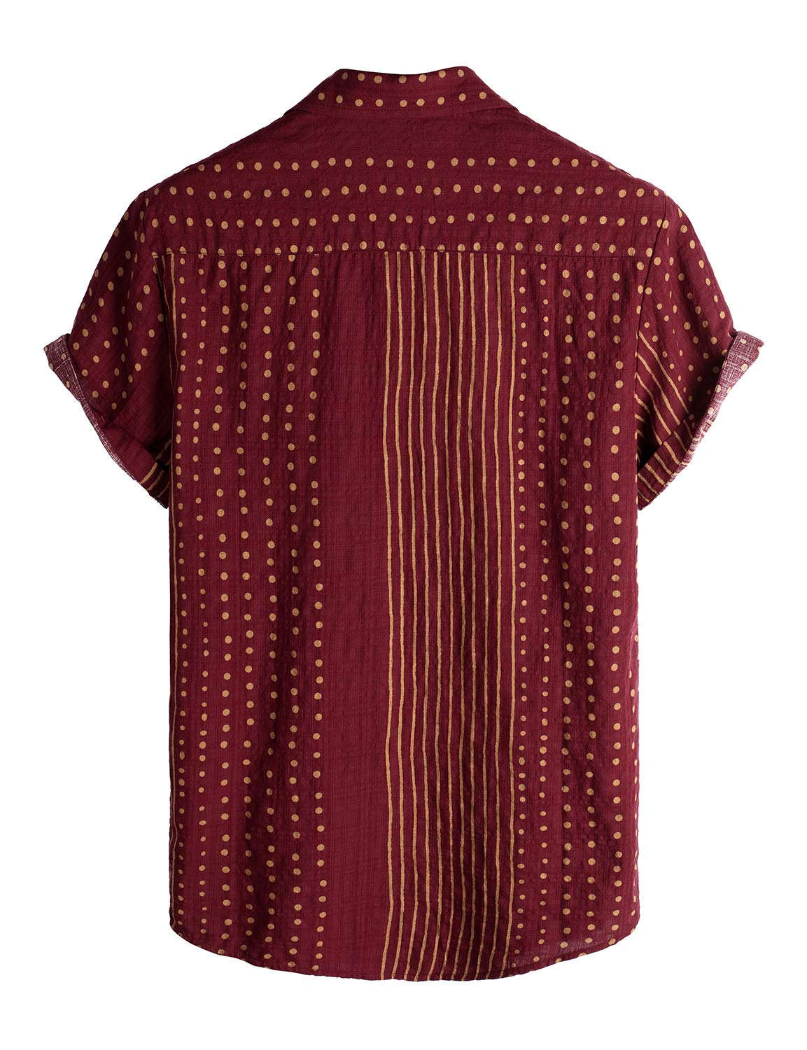 VATPAVE Mens Casual Short Sleeve Button Down Shirts Regular Fit Hawaiian Summer Shirt XX-Large WineRed