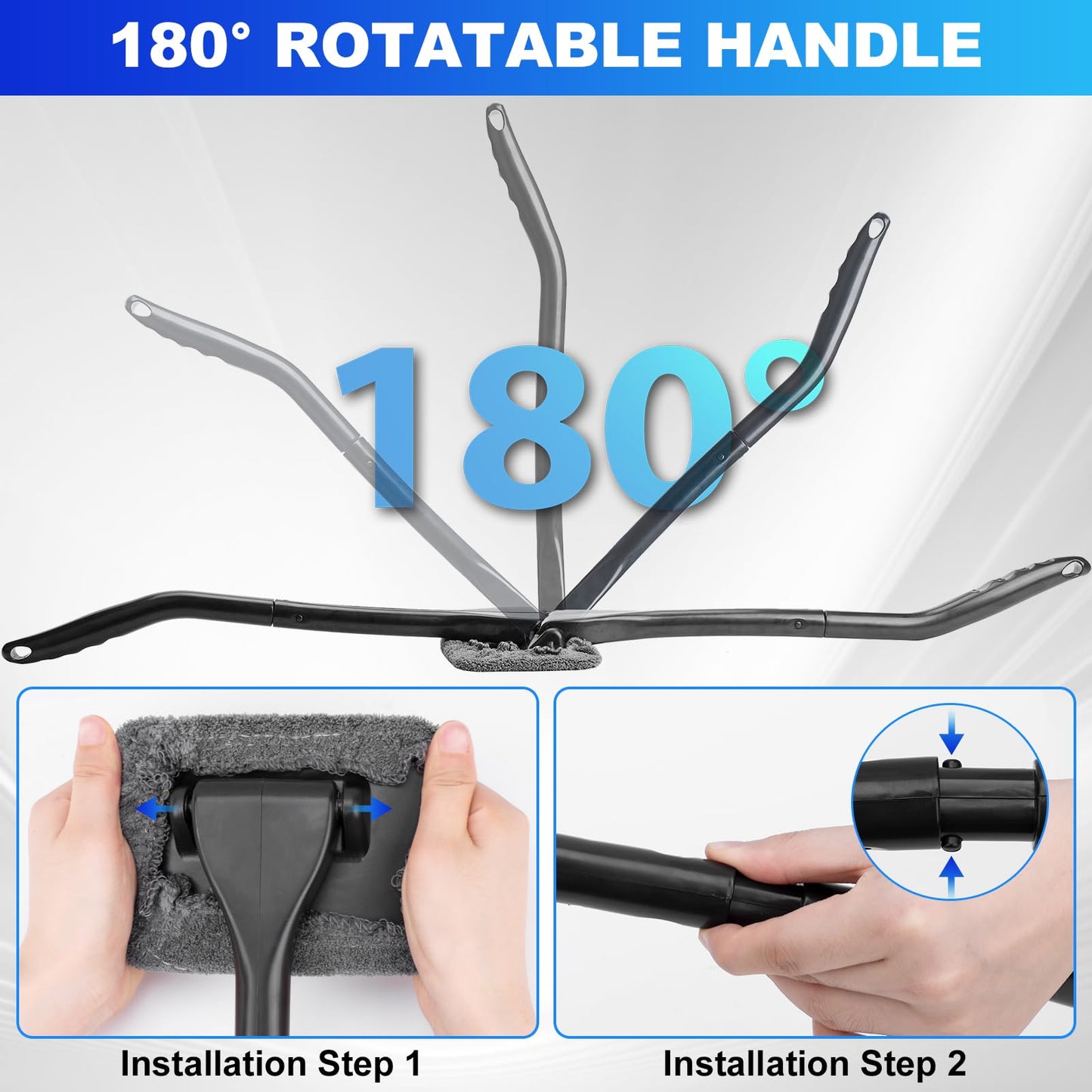 THINKWORK Windshield Cleaner Tool, Car Interior Cleaning Kit, Car Detailing Kit Interior Cleaner with10Pcs Detailing Brush Set, Gray Auto Detailing Supplies & Accessories