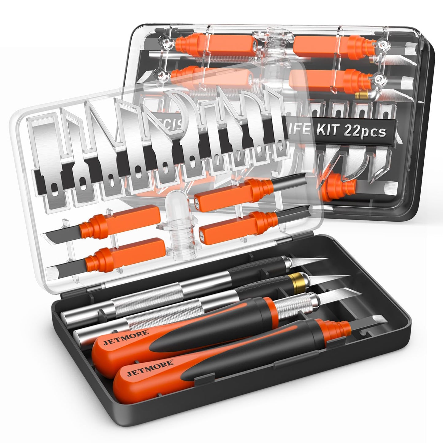 16 Pcs Exacto Knife Set, 3 Craft Knife and 13 SK5 Steel Blades, Precision Hobby Knife for Carving, Modeling, DIY, Scrapbooking, and Art Projects