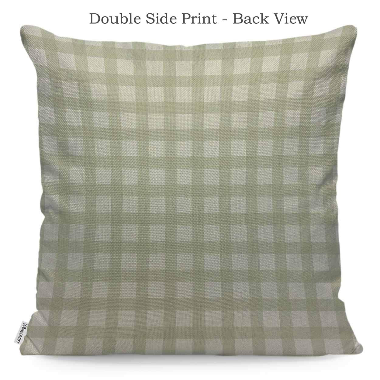 WONDERTIFY Throw Pillow Cover Case Buffalo Plaid Green - Soft Linen Pillow Case for Decorative Bedroom/Livingroom/Sofa/Farm House - Cushion Covers Couch Pillow 18x18 Inch 45x45 cm