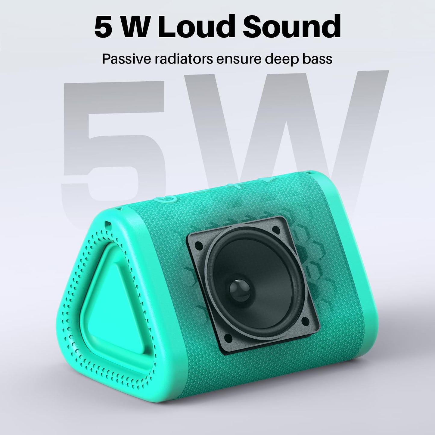 Bobtot Portable Bluetooth Speaker Wireless, IPX7 Small Shower Speaker Waterproof, 15H Playing Time, Loud and Stereo Sound with Bass, TWS Pairing for Party, Camping, Travel, Green