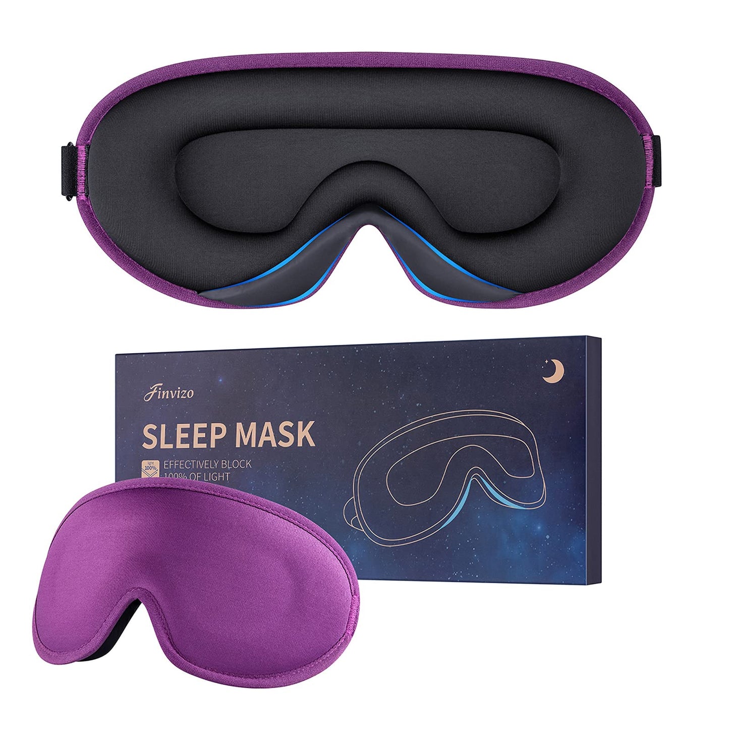 Sleep Eye Mask for Women Men: Soft Foam Comfortable Sleeping Mask, Eye Cover Blindfold at Night Block Out Light Eye Shade Cover for Travel Yoga Nap, Black