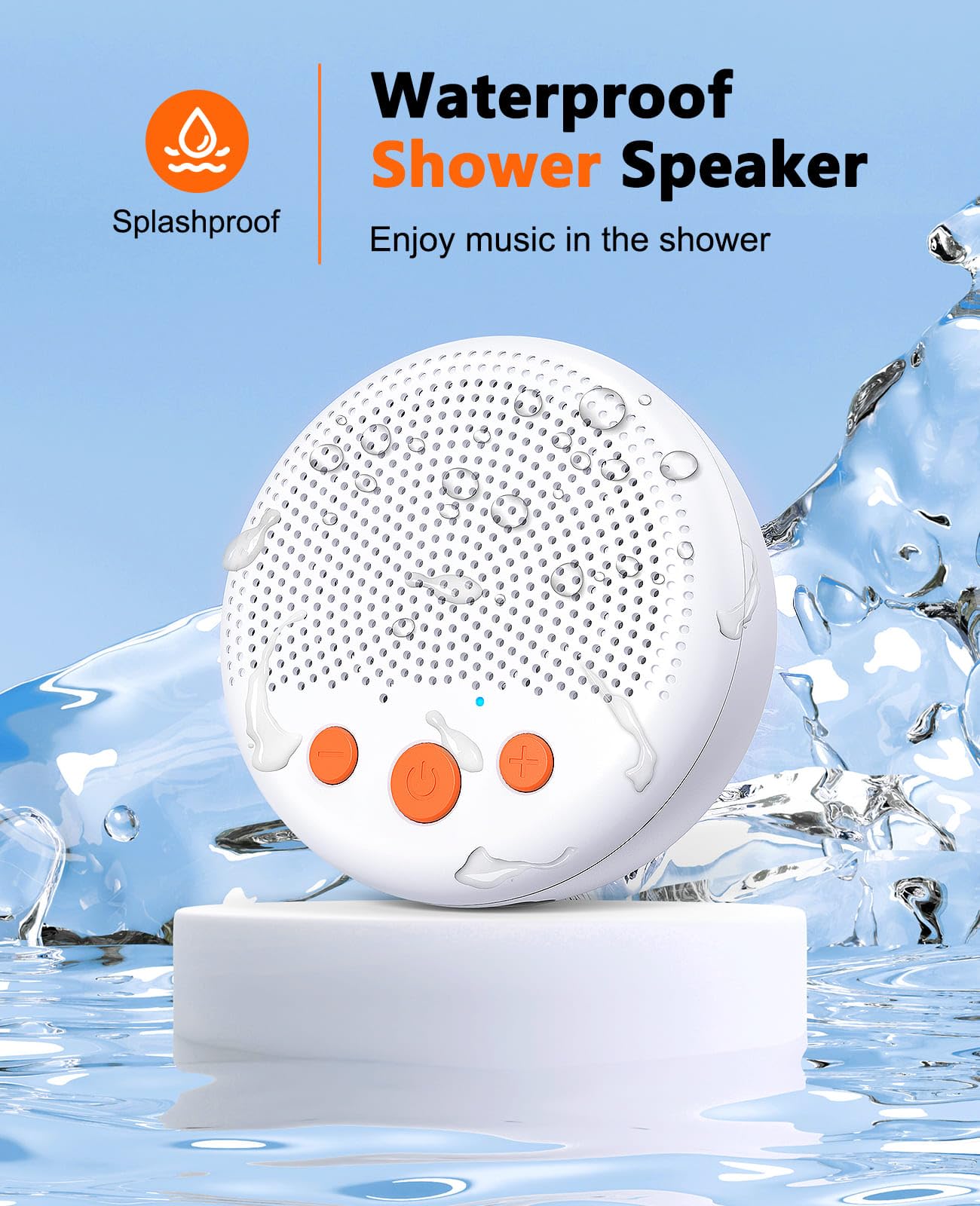 LENRUE Shower Speaker, Bluetooth Waterproof Speaker Wireless, Portable Speakers with Clear Loud Sound, Suction Cup, Lanyard, Ideas Gifts