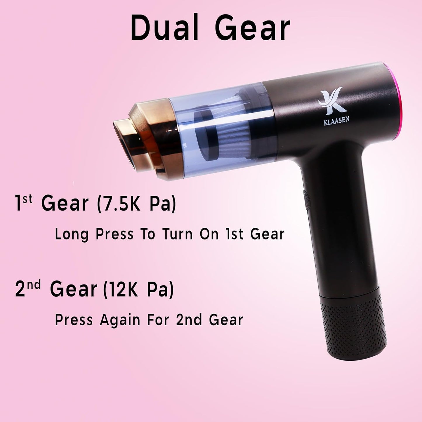 Handheld Car Vacuum Portable Cordless Cleaner, Dual Suction 7.5K & 12k Pa, Mini, Handheld, Small, Powerful, Portable | Blower, Inflator, Deflator & Dustbuster | for Car, Home, Kitchen & Office| Black