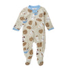 HonestBaby Sleep & Play Footed One-Piece Pajama Sleeper 100% Organic Cotton, Baby Boys, Milk N Cookies, 3-6 Months