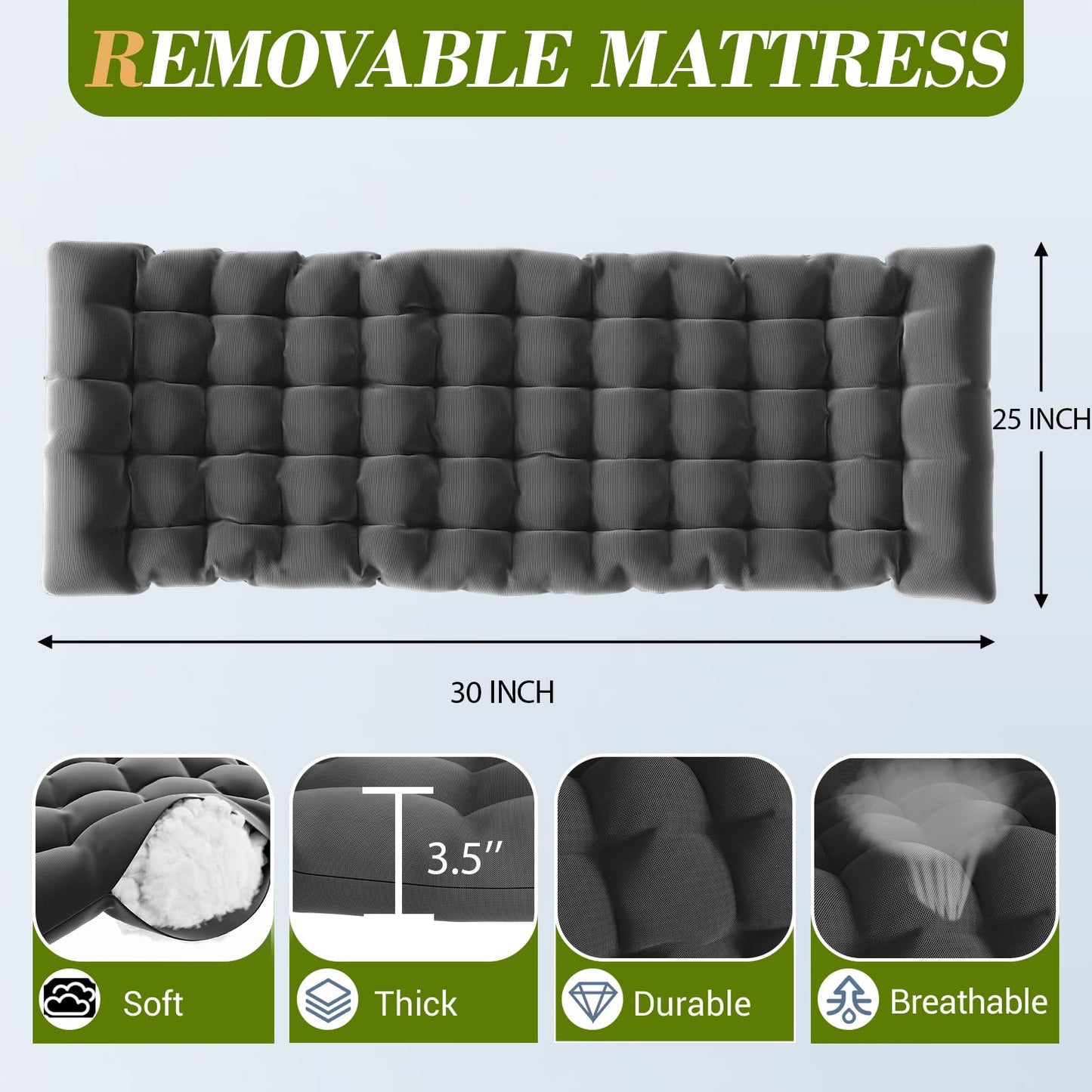 Oversized Outdoor Zero Gravity Chair with Removable Cushion, XL Folding Patio Reclining Lounge Chair with Tray/Footrest/Headrest for Indoor Camping Sunbathing Relaxing