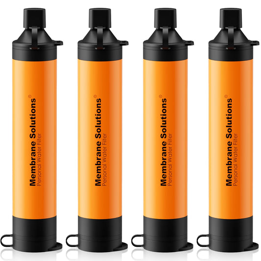 Membrane Solutions Straw Water Filter S1, NSF/ANSI 42&372&401 certificated, Survival Filtration Portable Gear, Emergency Preparedness, Supply for Drinking Hiking Camping Team Family Outing