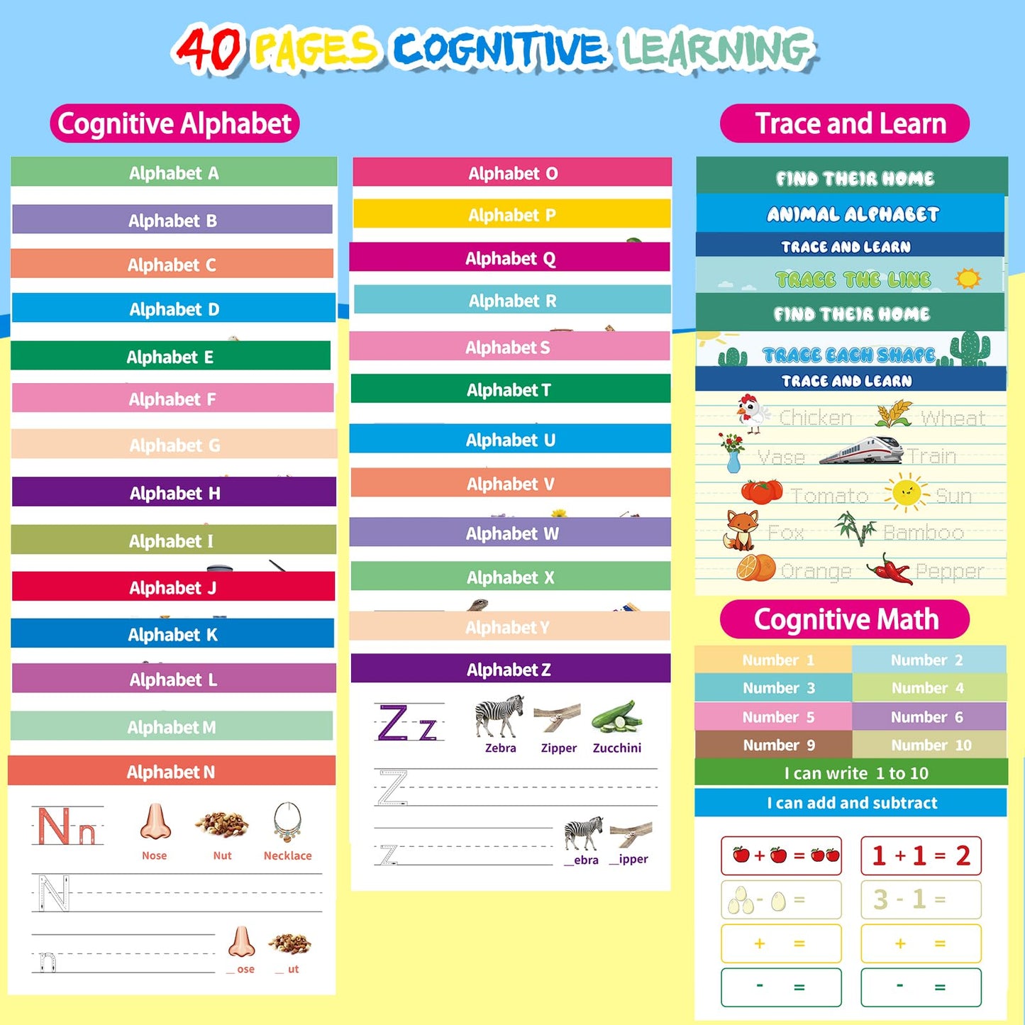 Preschool Learning Activities-Handwriting Practice for Kids|Montessori Busy Book|Toddler Activity Book|Autism Learning Materials|Educational Workbook|ABC Learning for Kids Ages 3+(8.57 x 12.59″)