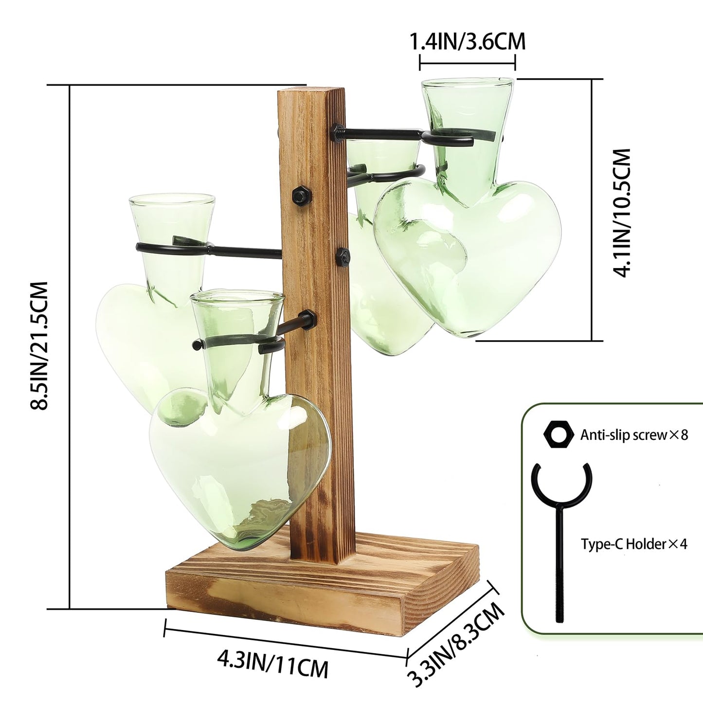 Plants Propagation Stations Plant Terrarium Kit Glass Planters for Indoor Plants House Plant Accessories Gift for Women - 4 Love Bulb Vase