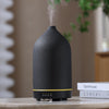 200ML Ceramic Essential Oil Diffuser - Ultrasonic Aromatherapy & Humidifier with 7-Color LED Lights, Auto Shut-Off, Wood Grain Base, 1H/3H/6H Timer | Scent for Home, Office, Yoga