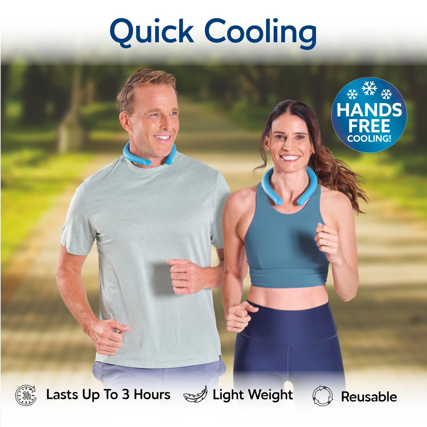 Arctic Air Neck Chill, Neck Cooling Tube, Hands Free Cooling, Quick Freeze Gel, Wearable Body Coolers for Hot Weather, Reusable, Adjustable Fit, 3 Pack