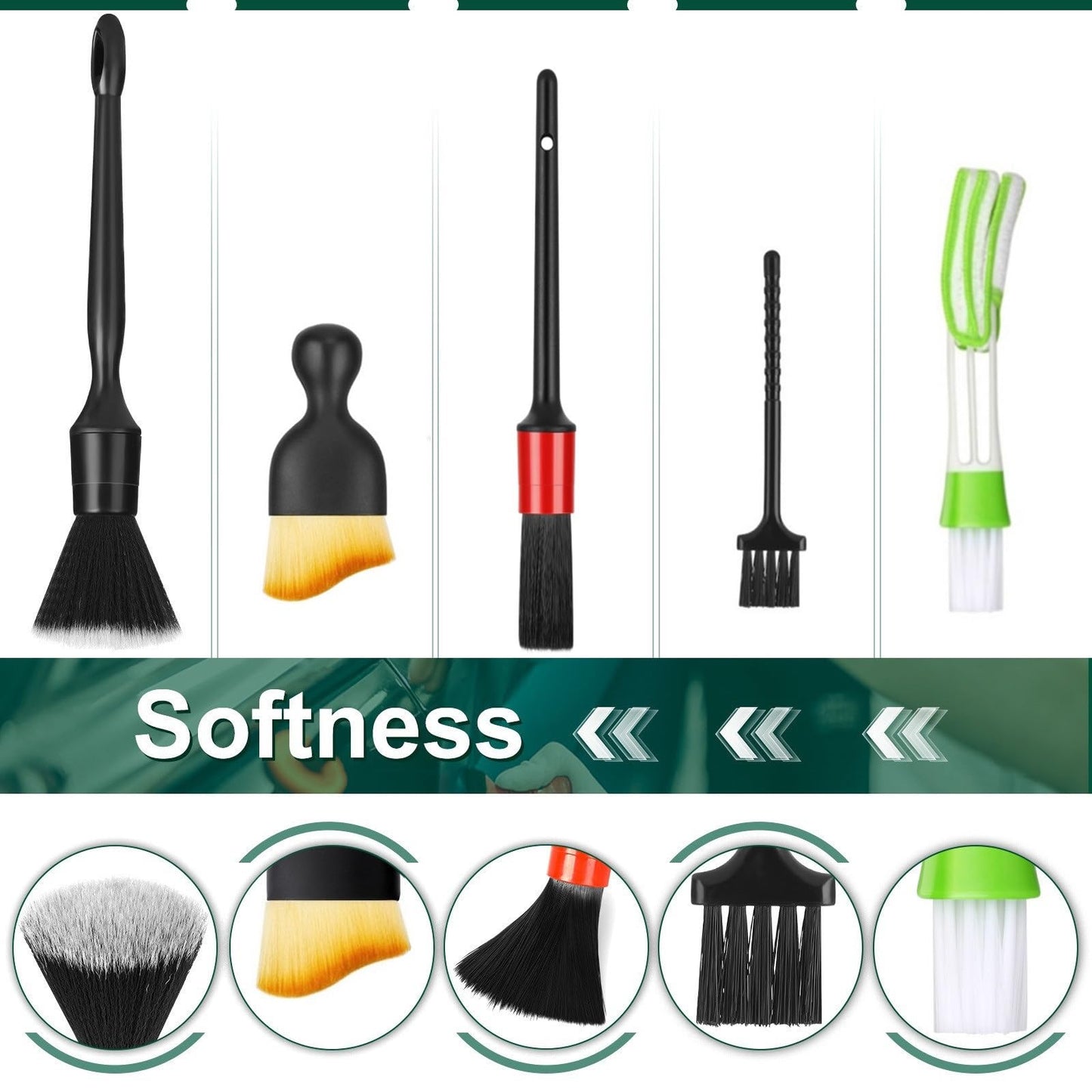 Fitosy Car Detailing Brushes Duster Cleaning Kits, Soft Hair Dashboard Air Vent Crevice Dusting Detail Cleaner Interior Accessories Tools for Decoration,Automotive,Truck,SUV,RV