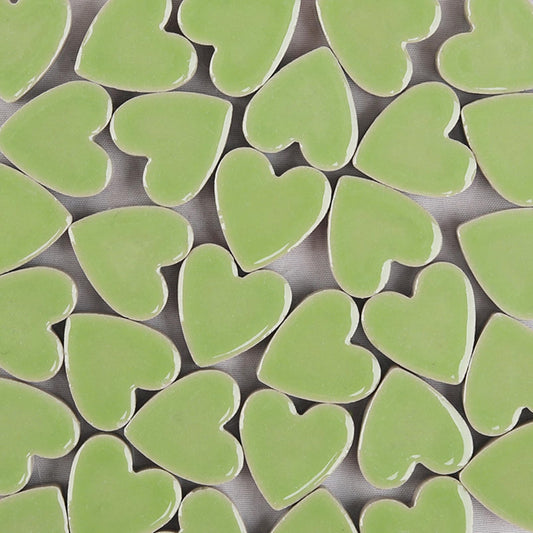 48pcs/200g Pack of Mosaic Tile Supplies for DIY Crafts, Plates, Picture Frames, Flowerpots, Handmade Jewelry - 2.2x2.3cm Love Heart Ceramic Decorative Tiles (Fullcolor Mix)