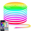 32.8ft LED neon Lights with Remote APP Control IP65 Waterproof Flexible Neon Strip Lights 24V RGB Rope Lights for Bedroom Room Outdoors Décor