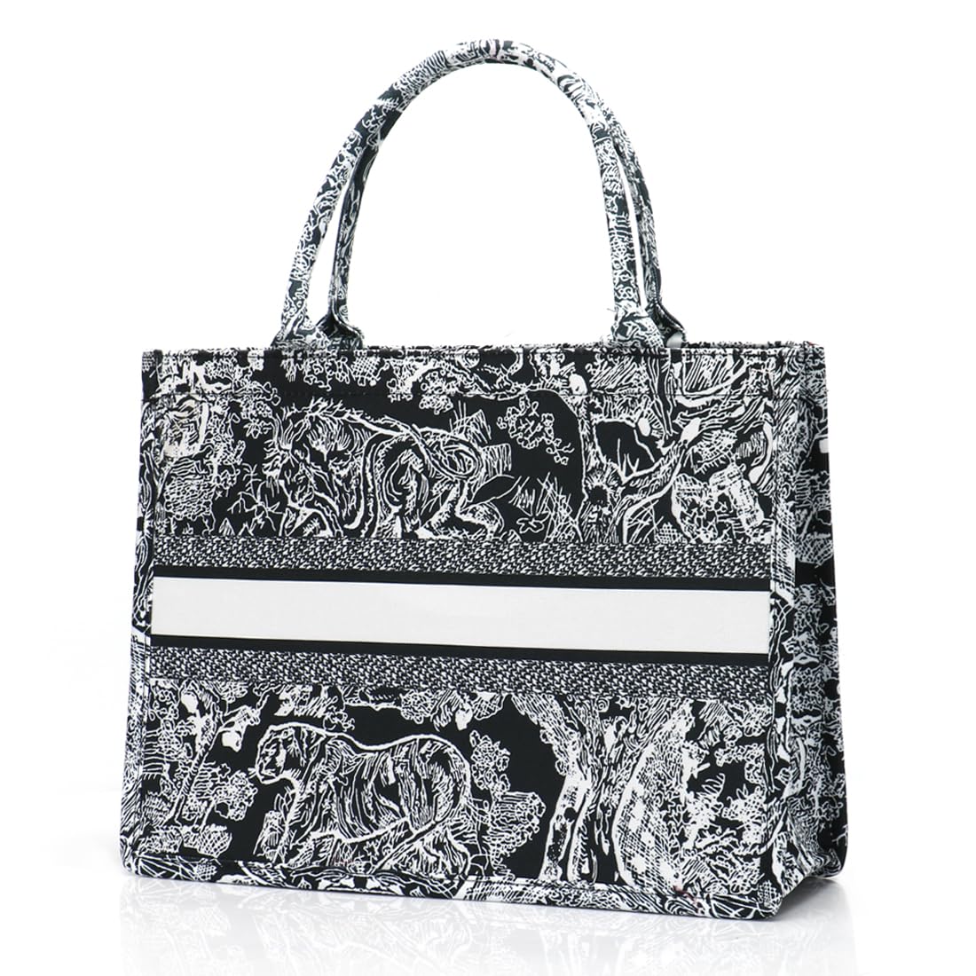 Fashion Luxury Tote Bag Cotton Linen Handbag Large Capacity Jacquard Retro Exquisite