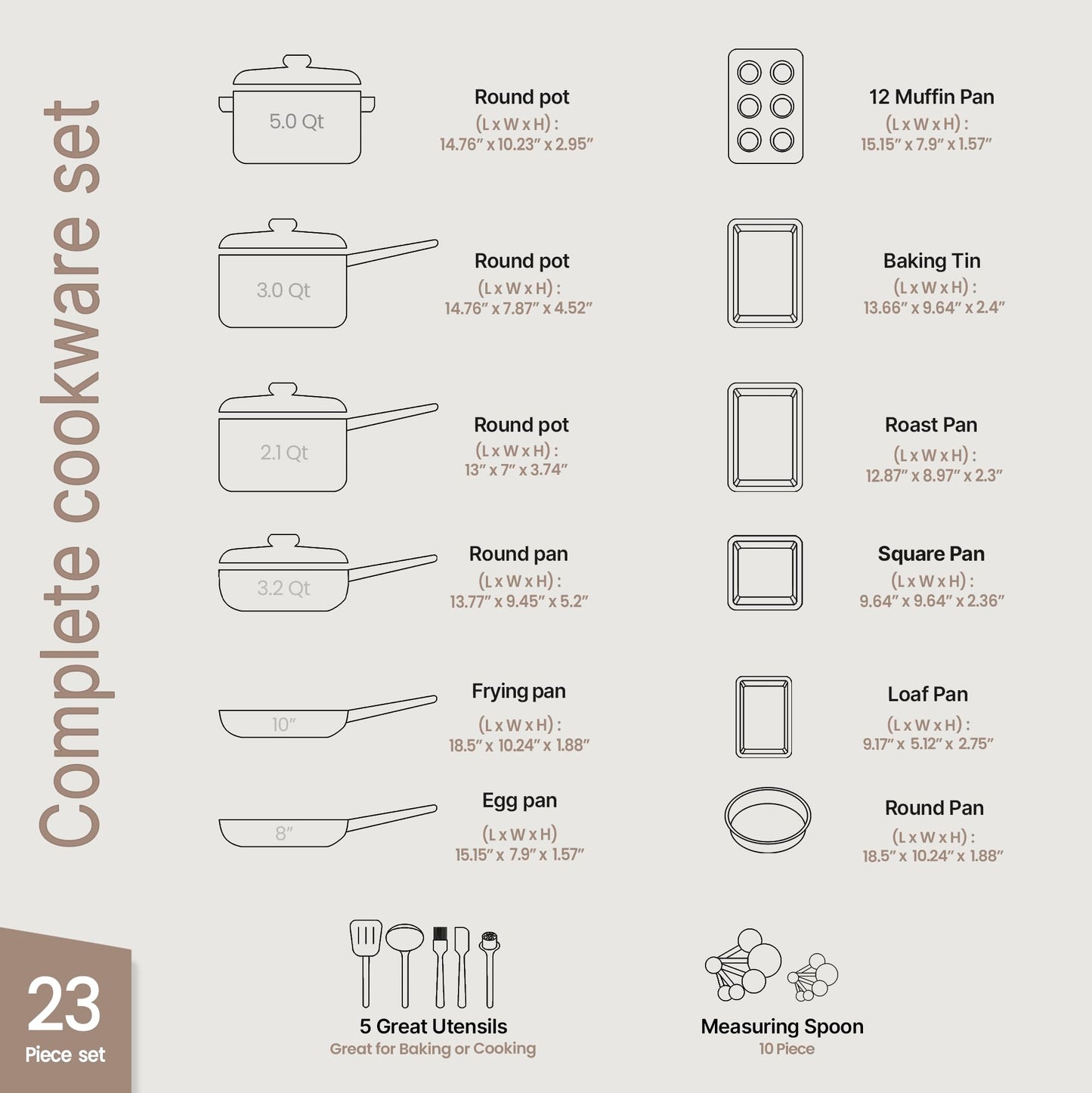 Pots and Pans Set, 23-Piece Non Stick Cookware & Bakeware Sets with Plaid Pattern, Stackable Design, Dishwasher Safe, Stain-resistant, Oven & All-Stove Safe, Tempered Glass Lid, Aqua