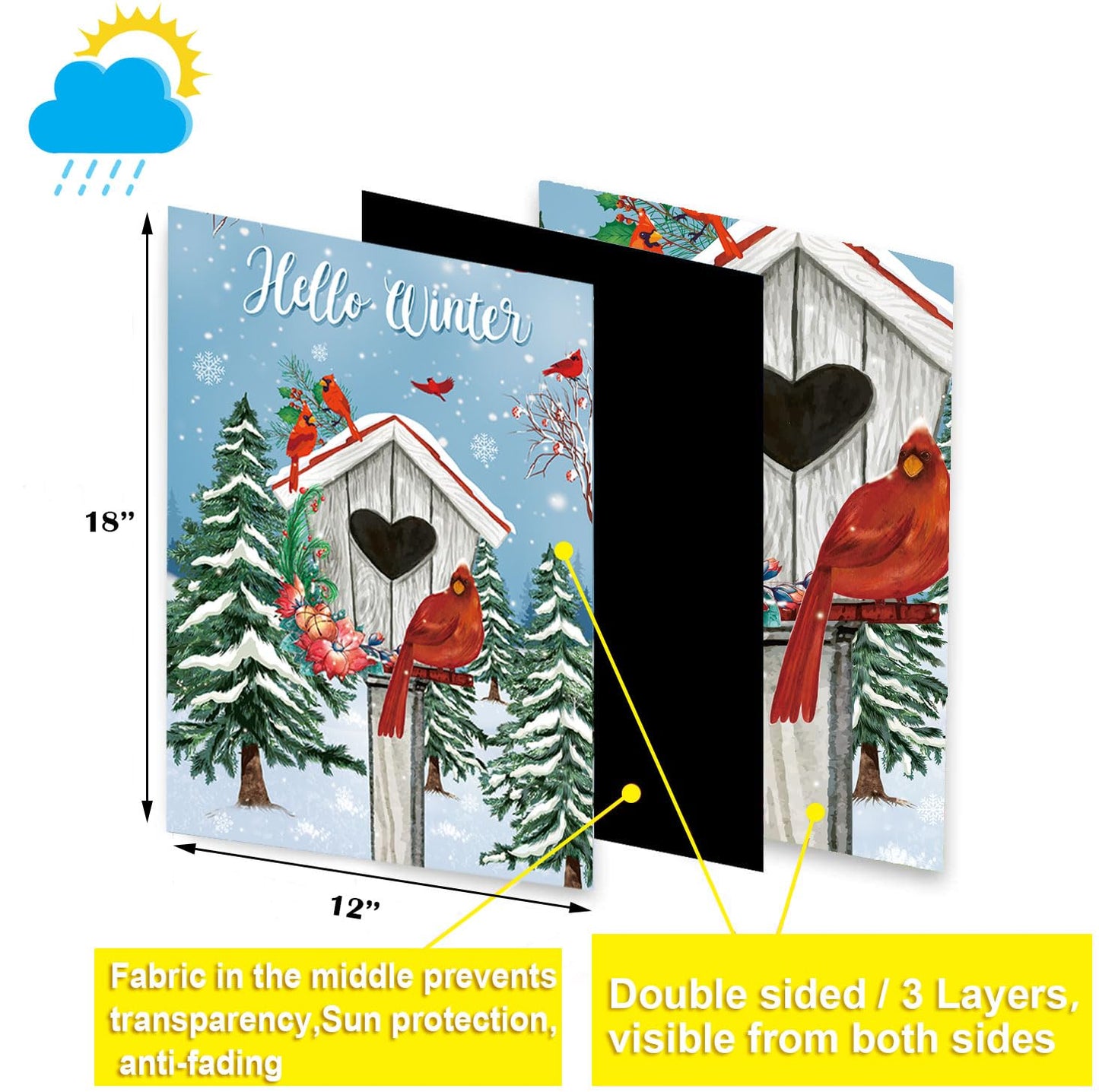 Seasonal Garden Flags Set of 12-Double Sided 12 x 18 Inch Outside Yard Flags, Small Flags for Outside, Holiday Garden Flags for All Seasons, Fall Winter Halloween Christmas Outdoor Flags