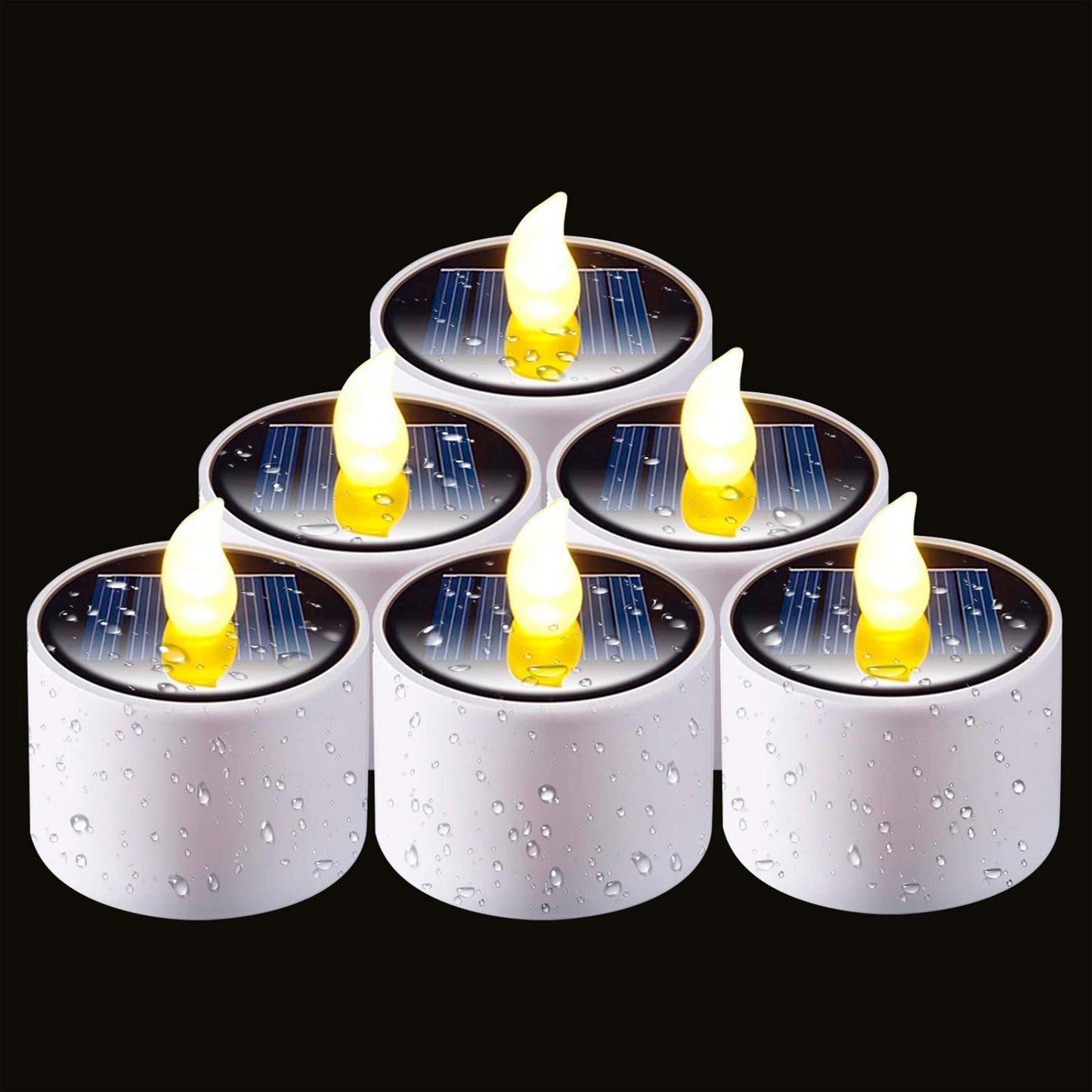 Homemory Solar Tea Lights Outdoor Waterproof, Dusk to Dawn Outdoor Lighting, Reusable LED Tea Light Candles for Lantern Garden Camping and Home Decor, Pack of 8, Warm White