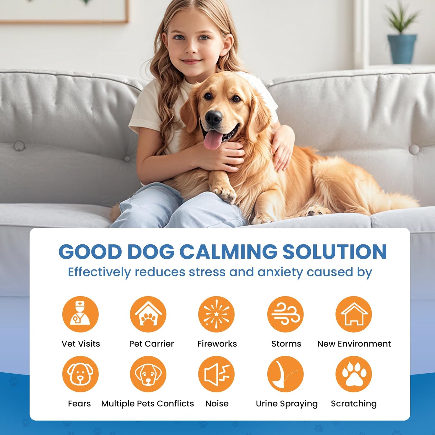 Yirr Dog Calming Diffuser, Puppy Pheromones Calming Diffuser, Relaxing Pheromone for Dogs Relief Stress Anxiety Fighting Scratching Barking, Help Train Dog to Pee, 2 Diffuser 2 Refill(48ml)