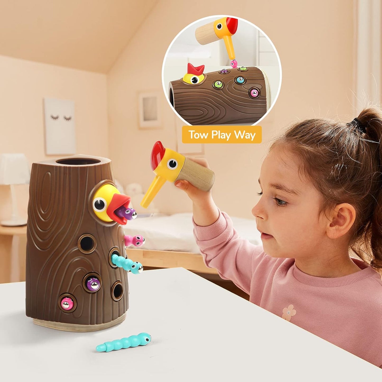 TOP BRIGHT Montessori Toys for 2 Year Old - Magnetic Bird Feeding Games for 2 Year Olds, Learning Toys for Toddlers 2-4 Years, Fine Motor Skills Toys for 2 Year Old Girls and Boys