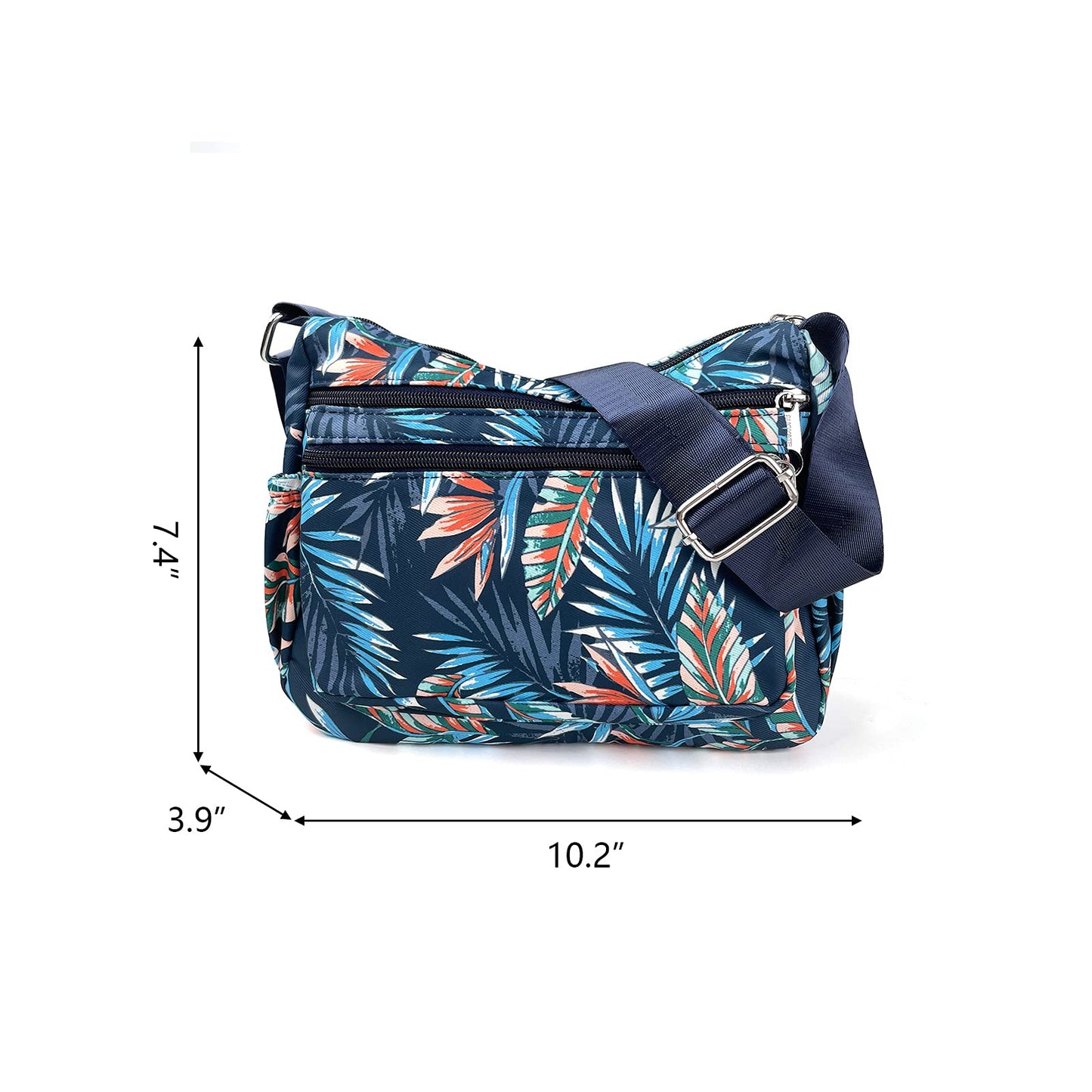 NOTAG Shoulder Bags for Women Nylon Floral Crossbody Purses Water Resistant Messenger Bags Pocketbooks (BJY)