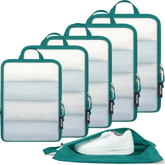 BAGAIL 4 Set/6 Set Ultralight Compression Packing Cubes Packing Organizer for Travel Accessories Luggage Suitcase Backpack