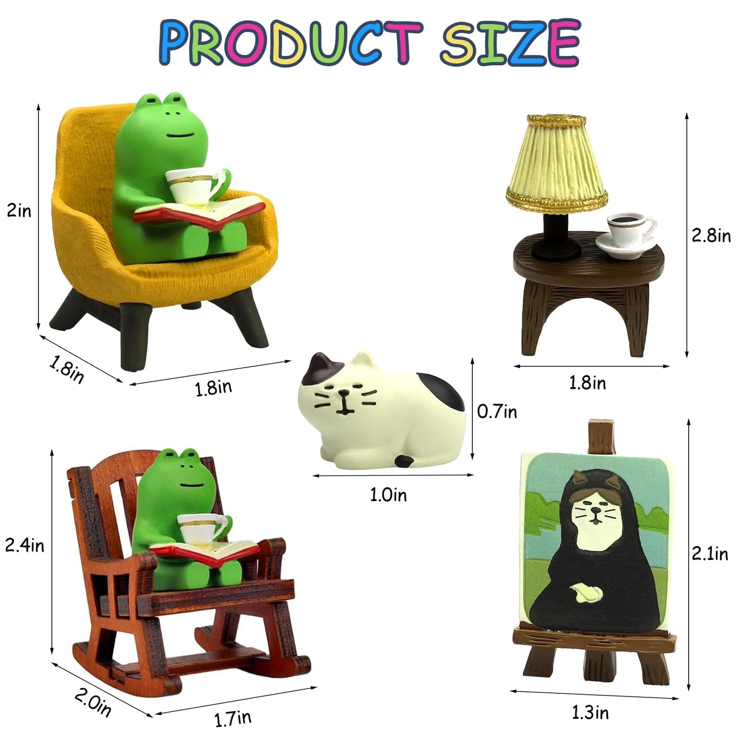 heqxwl Miniature Frog Figurines Statue,Cute Frog Figure Collectibles Lovers Home Decorations,Cute Frog Collectibles Suitable for Desk and Bedroom Decoration, Perfect Indoor Home Decor and Gifts