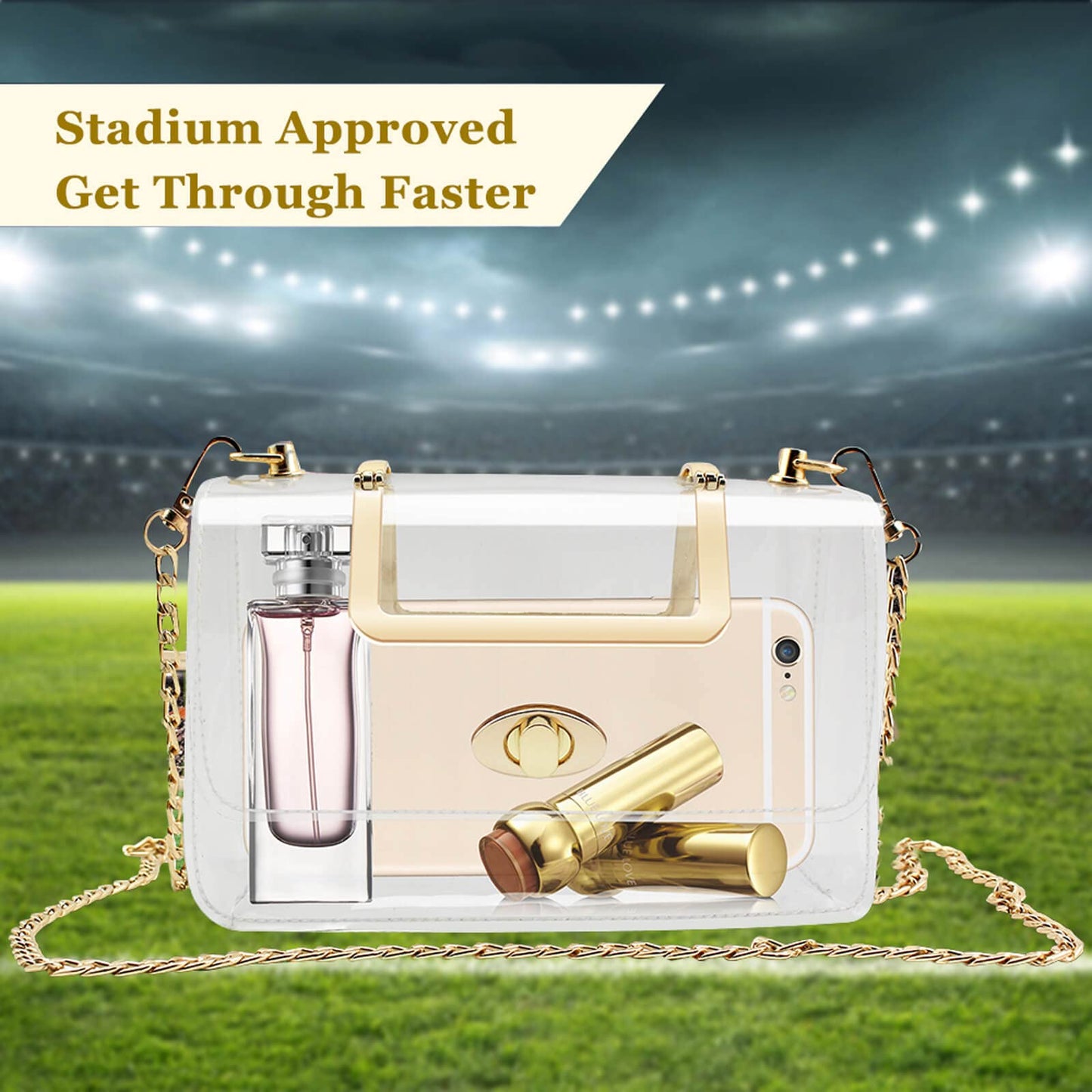 COROMAY Clear Purse for Women, Clear Bag for Stadium Events, Transparent Crossbody Bag for Women