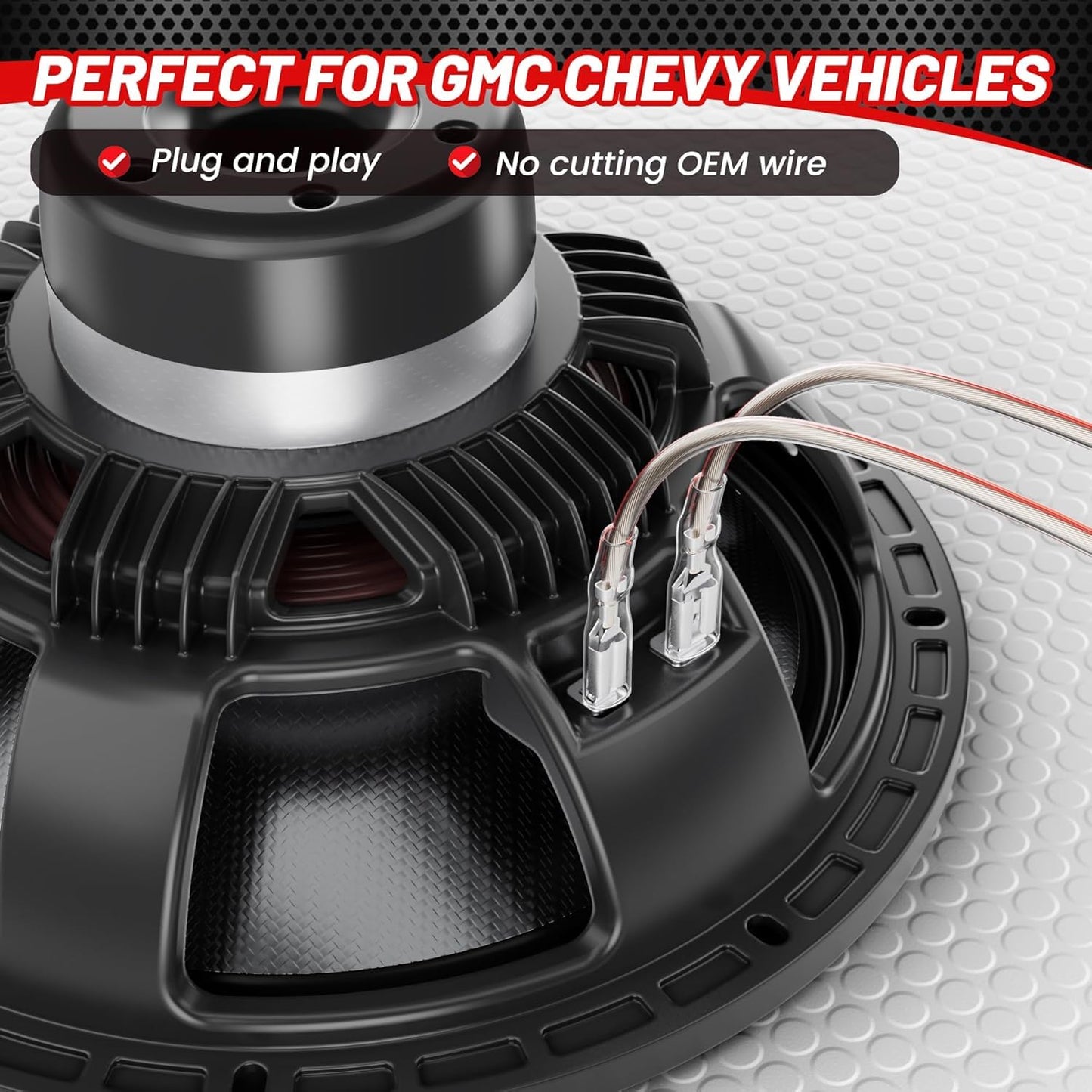 RED WOLF Door Speaker Wiring Harness Replacement for Chevy GMC Silverado Sierra 1995-2009, Buick 1995-2006, Cadillac 1988-1999 Install Aftermarket Audio Speaker Wire Cable 4 PCS