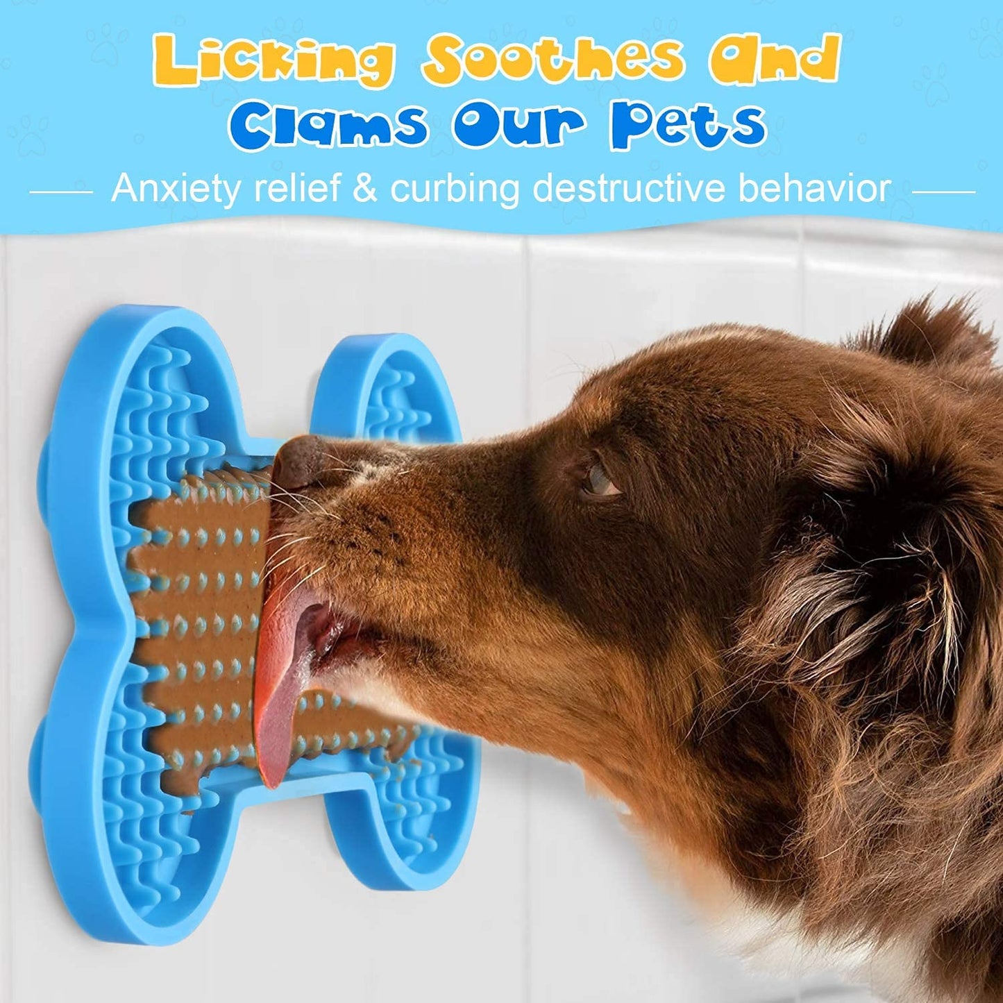 Petbank Lick Mat for Dogs - 2 Pack Peanut Butter Licking Mats, Slow Feeding Bowl, Tattoo and Anxiety Reducer for Pet Food, Yogurt, Bath, Grooming and Training